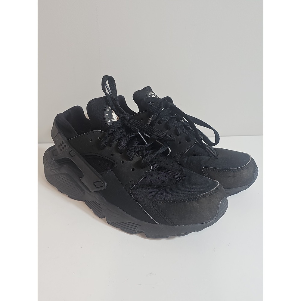 Nike Air Huarache Mens Size 8.5 Triple Black Low Top Lace Up Sneakers 318429-003